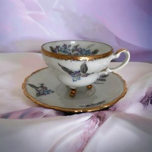 Vintage/Antique Cherry China Japan Cup Saucer Plate Set